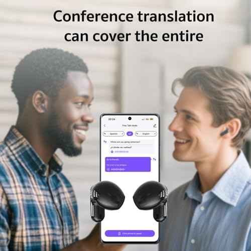 NE20 Earbuds, 2025 New NE20 AI Translation Earbuds in Real Time, Language Translator Headphones with LCD Touch Screen Audifonos Traductores Ingl?s Espa?ol Support 140 Languages for Travel White
