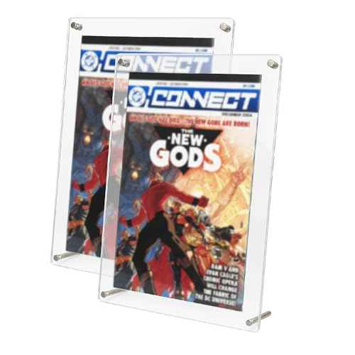 2 Pack Clear Acrylic Comic Book Frames?Wall Mount or Tabletop Display Case for 10.2" ¡¿ 6.7" Comics, Floating-Style Comic Book Display Frame with Hardware, Dust-Resistant Comic Wall Display