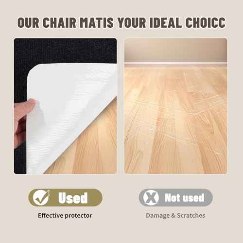 Office Chair Mat - for Hardwood Floors, Large Non-Slip Easy-Clean Floor Protection Blanket (Black, ¡°60 x 48in¡±).