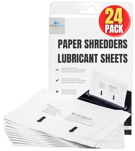 1InTheOffice Paper Shredders Lubricant Sheets 8.5" x 6" Shredder