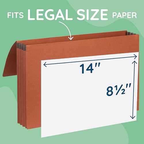 Blue Summit Accordion File Wallet with Flap and Cord Closure, Legal Size, 3¡± Expansion ? 10 Pack
