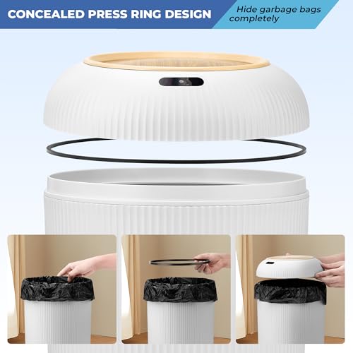 Pukomc Smart Sensor Wastebasket, Convenient and Hygienic Easy to Use, Technology Sensor Waterproof Wastebasket Plastic Trash can for Kitchen, Bathroom, Bedroom, Living Room, Office and Outdoor