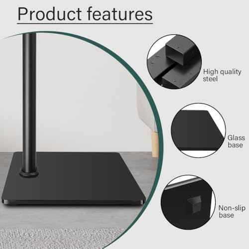 Black Mobile TV Stand for 27-65¡±LED LCD OLED Flat Curved Screen Outdoor TVs Height Adjustable Floor TV Cart Max VESA 400x400mm,Holds Up to 88lbs