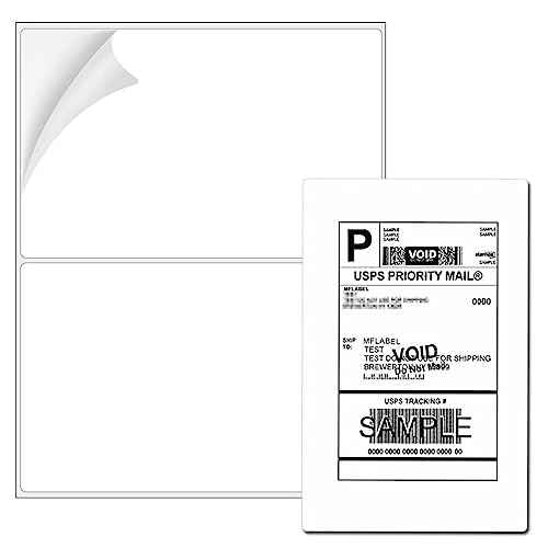 Coopaty Half Sheet Shipping Labels 8.5" x 5.5" Sticker Labels for Laser & Ink Jet Printers, 2 Per Page Self Adhesive Mailing Labels for Packages (500 Sheets, 1000 Labels)