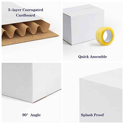 40 Pack Small Shipping Boxes 8x6x6 Inches, White Corrugated Cardboard Mailing Boxes for Shipping Packing Small Business