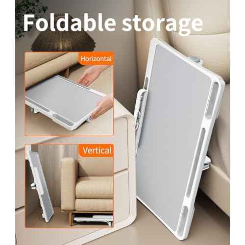 Laptop Desk for Bed,Adjustable Height Lap Desks Bed Tray,Portable Folding Couch Table with Bookstand,Car Rear Seat Sofa Floor Laptop Tray Stand for Adults Kids Eating Breakfast,Writing,Reading