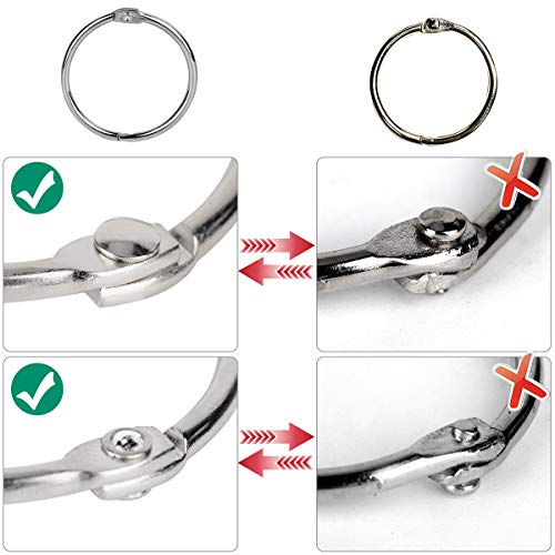 Binder Rings,KASEMI 100pcs Book Rings Assorted Sizes (1,1.5,2 inch)