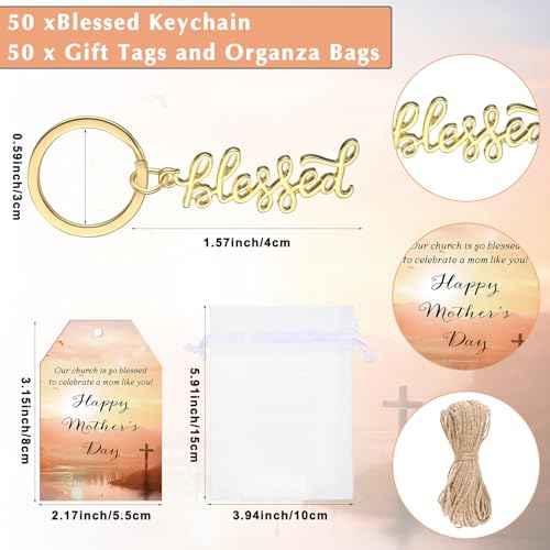 Spakon Church Gift Bulk for Mothers Day Blessed Bible Verse Ballpoint Pens Keychain Christian Cross Happy Mother's Day Tag