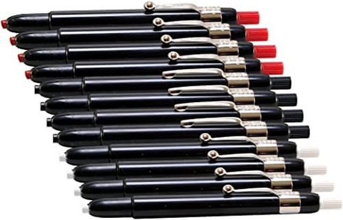 Listo 1620 Marking Pencils, Box of 12 - Grease/China/Wax Pencils (Black, Red, White) With BONUS Orange Pencil