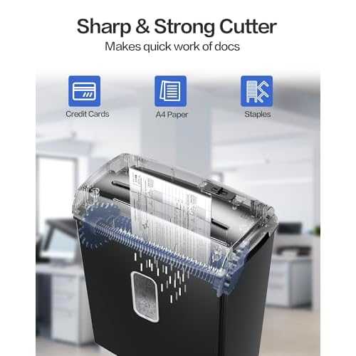 8-Sheet Micro-Cut Paper Shredder, P4 High Security, 4 Gallon Bin, 2-Minute Continuous Run, Home & Small Office Use
