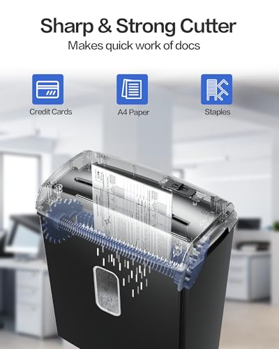 Locksworth 8-Sheet Micro Cut Shredder for Home Office, P-4 Security, 4-Gallon Bin