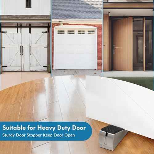 2 Pack Heavy Duty Door Stopper, Adjustable Spring Large Stopper, 3 Inches High Tall Wedge Stoppers for Bottom of Door, Door Stop Suits Any Heavy Door
