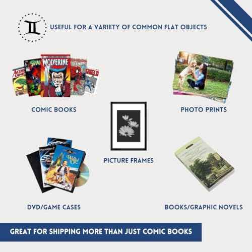 Gemini Comic Book Mailers | 10.75x7.5x1 Inch - Pack of 10 | Easy Fold, Stay Flat, Crush Proof, and Do Not Bend | Flat Boxes for Shipping, Books Boxes and Wraps, Mailers Boxes, Rigid Mailers