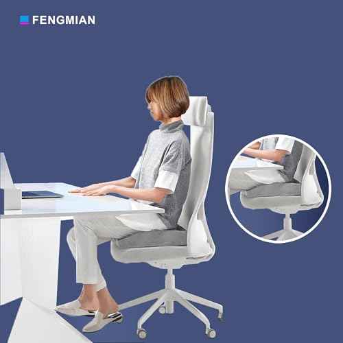 Natural Latex Seat Cushion - Soft, Bouncy and Relieves Pressure - Suitable for Office Chair, Home Chair, Car, Gaming, Wheelchair, Meditation, and Yoga (Gray)