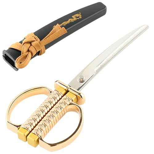 Japanese Samurai Katana Sword Shape Scissors 7.3 inch Made in JAPAN (Golden Dragon)