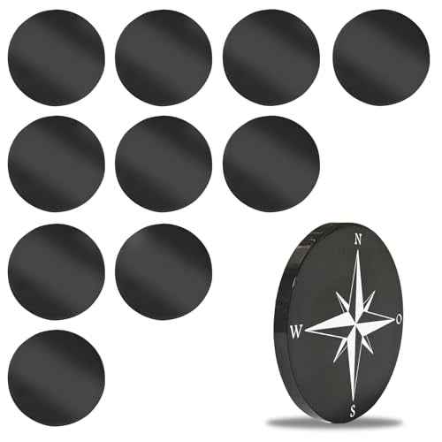 10Pcs 304 Stainless Steel Challenge Coin Blanks Tags Heavy Duty 40mm Blanks Coin for Laser Engraving and Stamping (Black, 1.57")