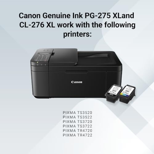 Canon PG-275 XL & CL-276 XL Ink Cartridge Pack 2 Count for TS3520 TS3720 TR4720