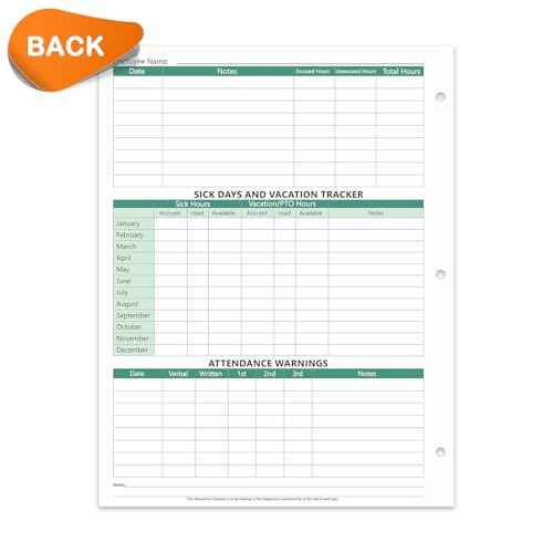 2026 Attendance Calendar Employee Work Record Tracker Attendance Calendar Cards - Each sheet 8.5 X 11 100lb CardStock paper Make (25 sheets -Green)