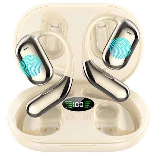 AI Language Translator Earbuds Real Time, 3-in-1 Translation Earbuds 134 Languages & Accents and Long Battery Life, HF Sound, Spanish/English Aud?fonos Traductores for Travel Business Learning, Beige