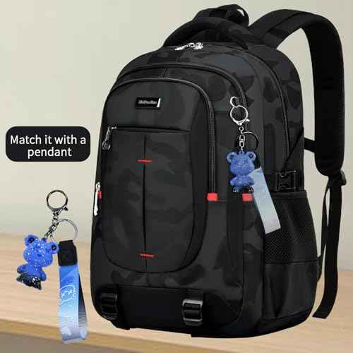 schoolbags for Middle school and high school student£¬high-capacity camo bookbags for Teens boys£¬Water Resistant Anti Theft Travel backpack with Computer compartment Fits 15.6 Inch Laptop