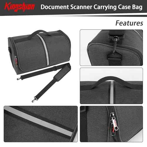 Document Scanner Carrying Case Bag,Film Scanner Case Compatible with Fujitsu iX1400, iX1500, iX1600, Plustek Scanner, Fujitsu Fi Series, Brother and Raven Scanner Use-Dark Grey