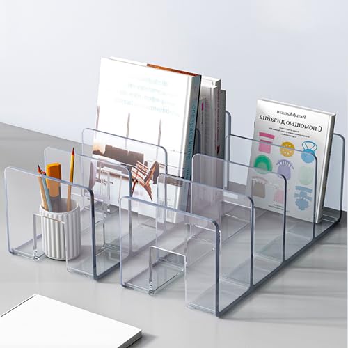 2PCS Acrylic Desk File Organizer 12.5x5.7x5 Black - Desktop Document & Mail Sorter