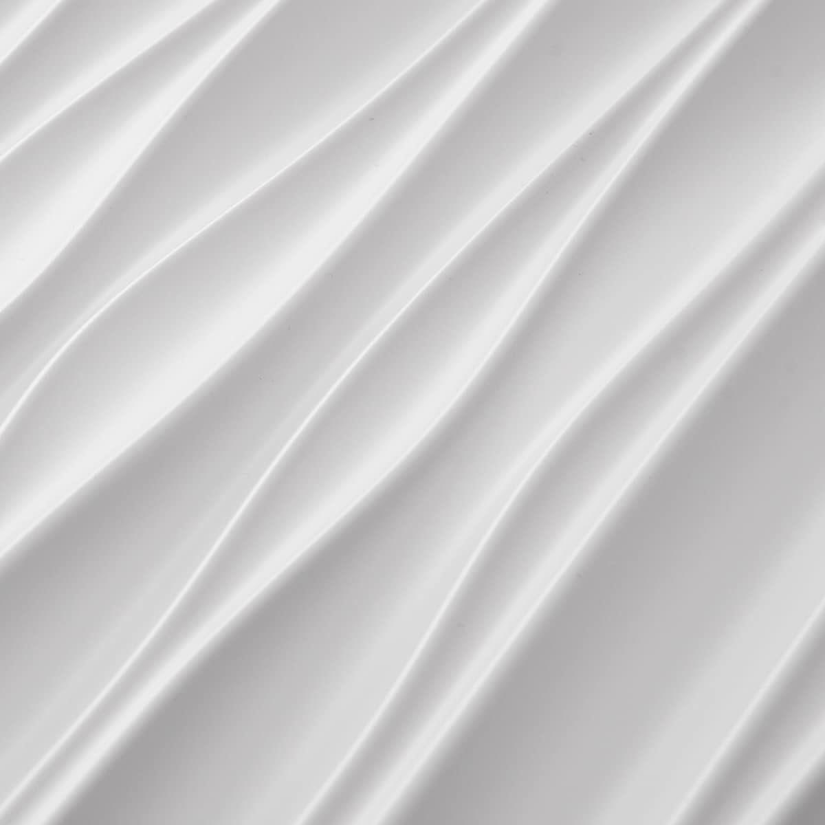 Art3d 3D Wall Panels - Large White PVC Textured Wavy Design for Stunning Interior Décor | Pack of 6 Tiles (47.2"×23.6")