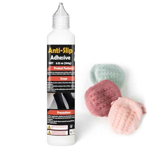 Sock Stop Glue 100ml, Clear Non-Slip Glue is Latex-Free and Water-Based, Odorless and Washable, Sock Anti Slip Adhesive for Hangers, Carpets, Bathroom Mats