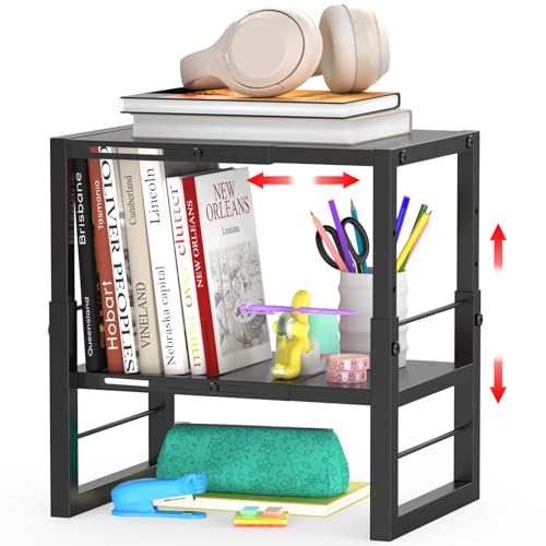 LIDTOP Adjustable Black Metal Locker Shelf Organizer for School, Office & Gym Lockers
