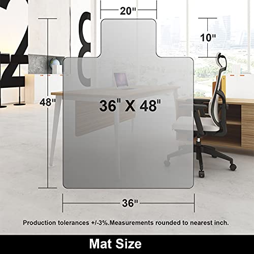 AiBOB 36 x 48 Clear Office Chair Mat with Lip for Hardwood Floors