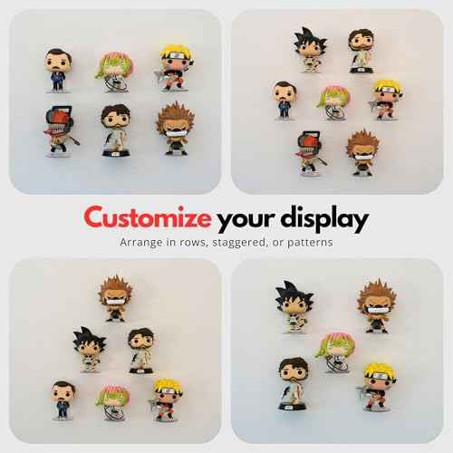 Modern JP Adhesive Display Shelf for Funko Pop Figures (32-Pack) ? Pop Shelf Wall Display ? Action Figure Stand ? Easy Adhesive Install ? Clear
