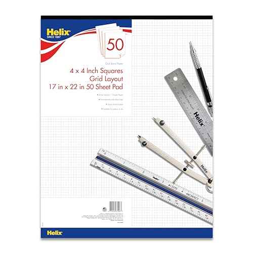 Maped Helix Bond Pad, 4 X 4 Grid, 17 x 22 Inches, 50 Sheets, White (37996)