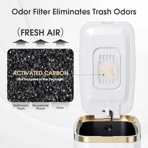 CEROELDA Small Bathroom Trash Can with Lid Soft Close-5L/1.3 Gal Slim Garbage Can-Metal Step Wastebasket-Rectangle Narrow Waste Bin for Office, Bedroom, Toilet, Live Room (White)
