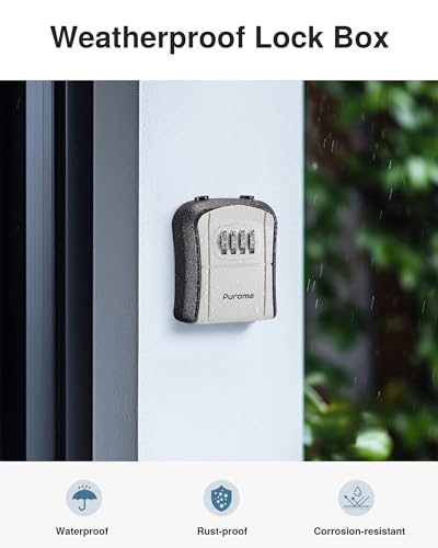 Puroma Lock Box Portable Key Box 4-Digit Resettable Code Wall Mount – 1 (Variant 1)
