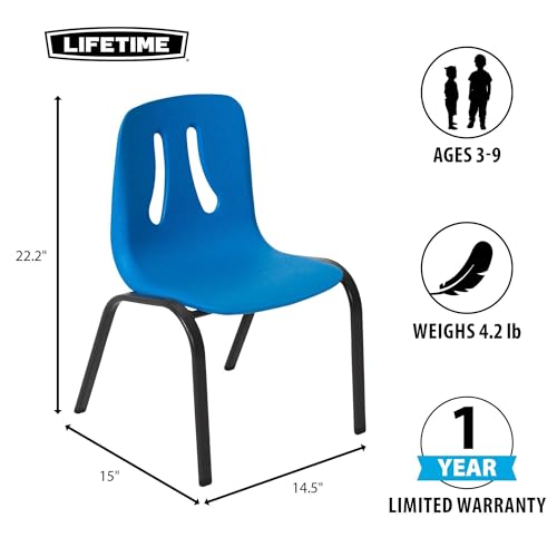 Lifetime Kids’ Stacking Chairs 4-Pack – Lightweight, Weather-Resistant