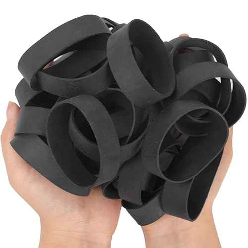 rubber bands size#94 black 35 pieces heavy duty tactical elastic bands wide strong rubber bands for office supplies survival camping biking fishing (3 1/2" x 3/4")