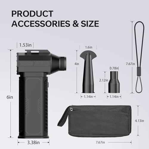Compressed Air Duster Cordless Dust Blower, 130000RPM Brushless Turbo Fan Handheld Mini Jet Dry Blower for Computer, Keyboard, Car, Home, Outdoor