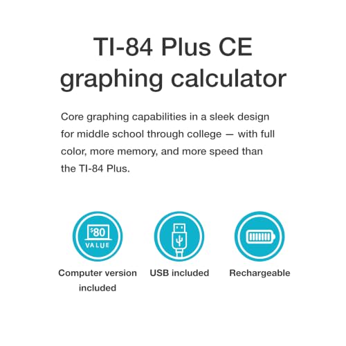 Texas Instruments TI-84 Plus CE Color Graphing Calculator - Black