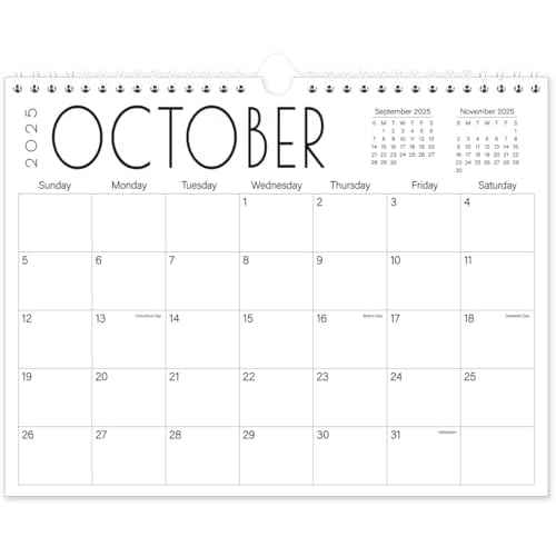 Calendar 2026 - Wall Calendar from November 2025 to June 2027, 2026 Calendar with Holiday Marked, Premium Paper for Organizing, 8.5'' x 11'',Black Large Word
