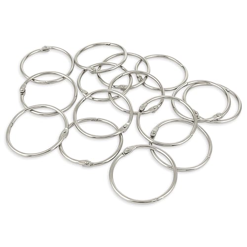 KTOJOY 2 Inch Binder Rings, 15-Pack Nickel Plated Loose-Leaf Rings for Documents, Keys, Photos
