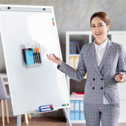 12 Pcs Magnetic Brochure Holder 4x6 Inch Flyer Holder Acrylic Brochure Holders Attaches to Metal Surfaces Magnetic Trifold Holder Holds for Office Exhibition Advertising