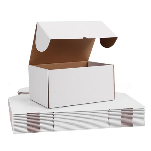 WIFTREY 12x9x6 White Shipping Boxes Pack of 15 - Corrugated Cardboard Packaging for Small Business, Moving, Mailing