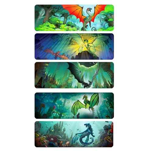 20 pcs Wings of Fire Bookmarks - from Wings of Fire Book 1-15 Author Tui Sutherland Bookmark Merchandise for Double-Sided, Durable, Waterproof Bookmark as Party Favor, Student Rewards