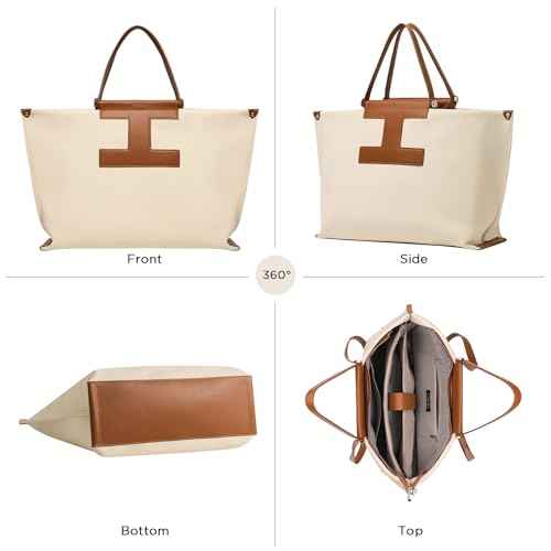 CHUNLI Laptop Tote Bag for Women,15.6 Inch Waterproof Scratch-Resistant Leather Work Computer Bag Business Office Briefcase