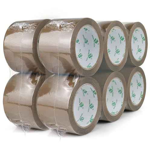 BOMEI PACK Brown Packing Tape 3 inch Wide, 12Rolls Heavy Duty Brown Packing Tape Refills Rolls for Moving Boxes, Shipping and Storage, 2.7 Mil x 60 Yards