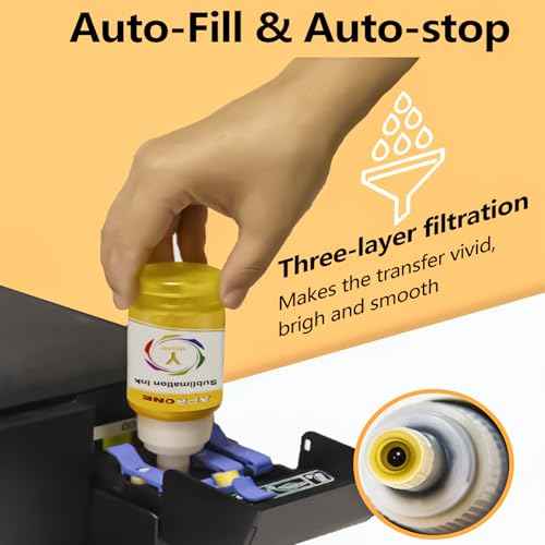 APRONE 4x140ml T49M Autofill Sublimation Ink Compatible for SureColor F170 F570 Sublimation Printer T49M1 T49M2 T49M3 T49M4 (ICC-Free/Anti-UV,4-Pack)