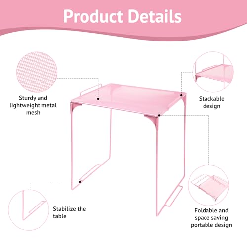 AUECOOME Light Pink Stackable Locker Organizer Shelf for School & Office - 1 Piece