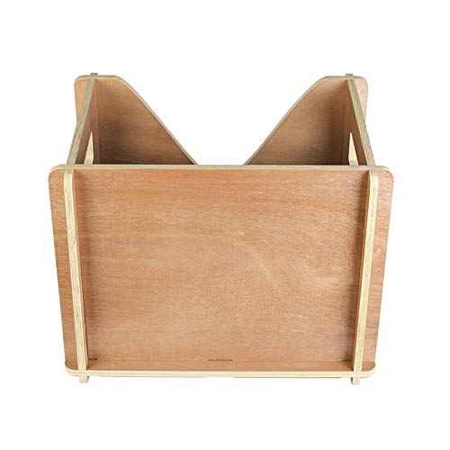 Vinyl Record Storage Crate, 15 x 12 Inches, Brown, Plywood
