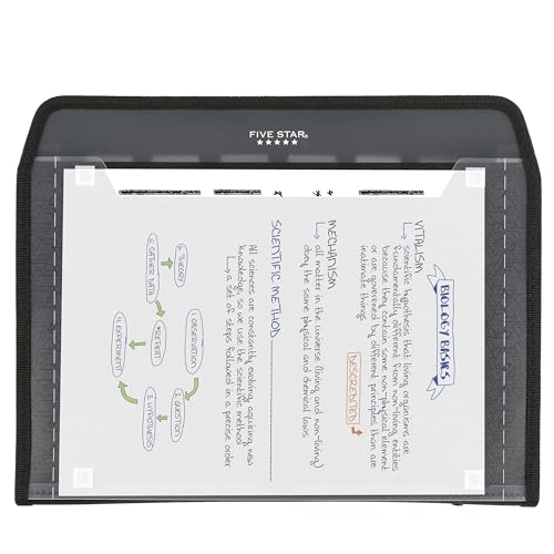 Black Five Star 7-Pocket Expanding File Organizer with Zipper, Pack of 1