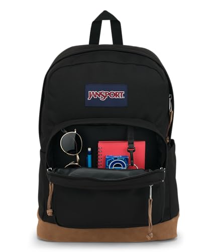 JanSport Right Pack Backpack Black - Durable Daypack with 15-Inch Laptop Sleeve